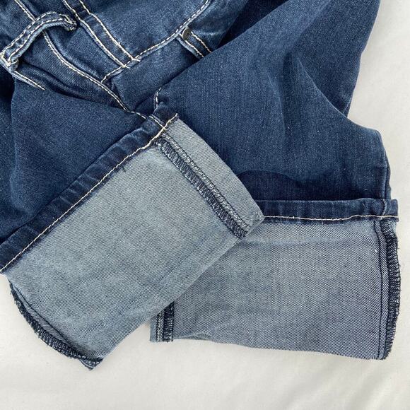 Earl Jeans Women's Size 6 Cuffed Crop Straight Leg Stretch Denim Blue Mid Rise - Picture 9 of 11